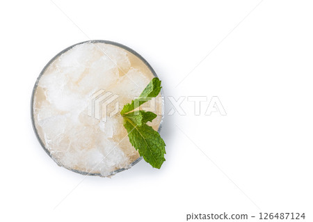 Classic Mint Julep Cocktail isolated on white background 126487124