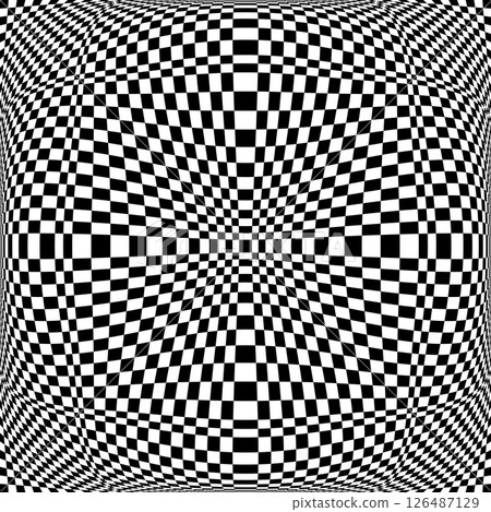 Abstract Black and White Pattern. 3D Illusion. Convex Textured Background. 126487129