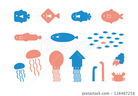 海洋生物插圖集 126487258