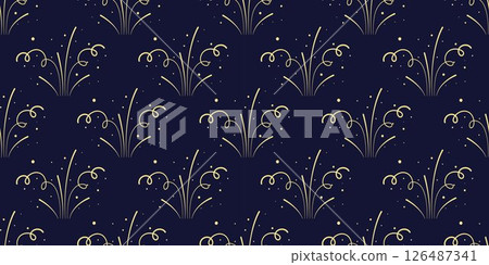 Golden fireworks with confetti on dark blue background Golden fireworks with confetti on dark blue background 126487341