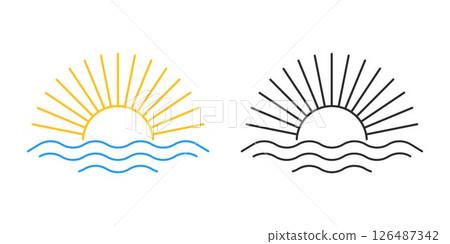 Sunrise icon color and black version 126487342