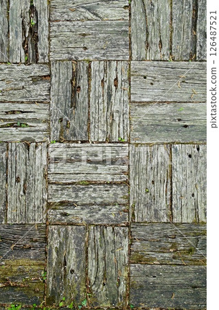 Old checkered wooden floor 126487521