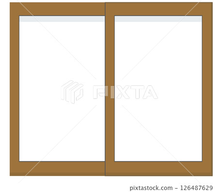 簡單的窗框插圖 126487629