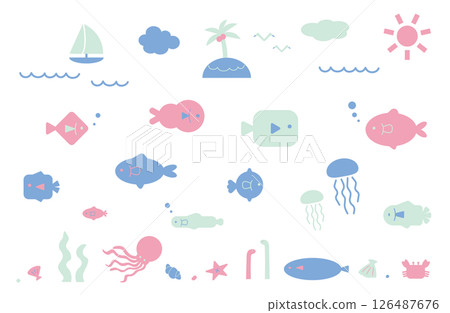 夏天例證集合 夏天例證集合 126487676