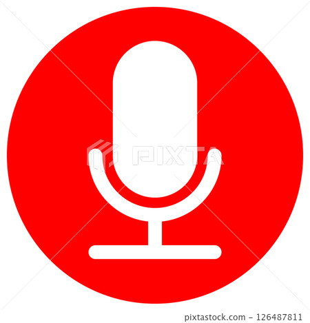 Microphone silhouette image material Red round icon 126487811