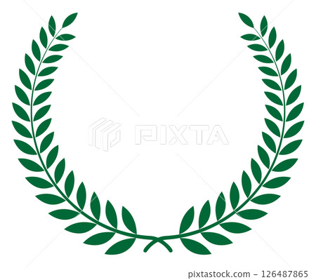 月桂花環，葉花環，簡單的徽章材料，綠色 126487865