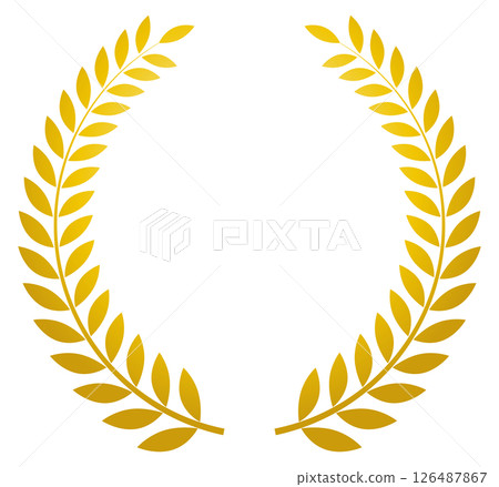 Laurel wreath Leaf wreath Simple emblem material Gold 126487867