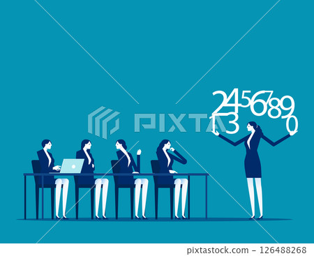 Presentation project.Team business attending meeting with numbers 126488268