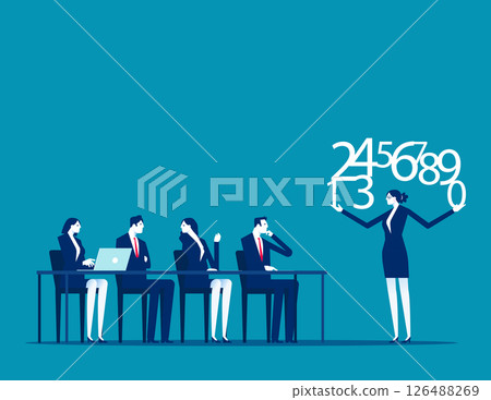 Presentation project.Team business attending meeting with numbers 126488269