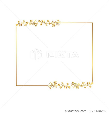 Golden warm gold border frame Golden warm gold border frame 126488292
