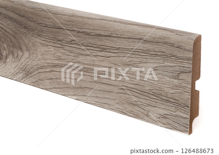 Baseboard Molding Sample Isolated on White Background Baseboard Molding Sample Isolated on White Background 126488673