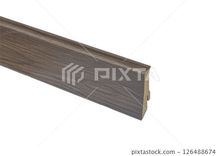 Baseboard Molding Sample Isolated on White Background 126488674