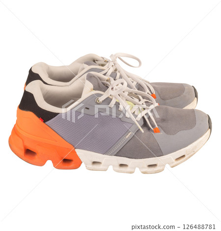 Sports shoes isolated on white background orange 126488781