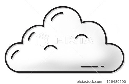 Cloudy icon material that can be used in weather forecasts 126489200