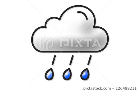 A simple weather icon representing rain 126489211