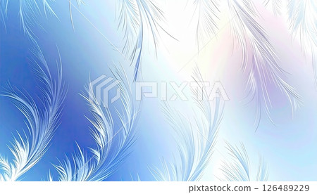 《AI Image》White glass background with leaf pattern 《AI Image》White glass background with leaf pattern 126489229