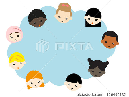 Copy space: Thinking children 126490182