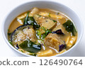 Fried eggplant with miso soup 126490764