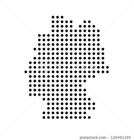 Germany country dotted map. Black spot pixel illustration isolated on white background. Vector circle mosaic. Germany country dotted map. Black spot pixel illustration isolated on white background. Vector circle mosaic. 126491295
