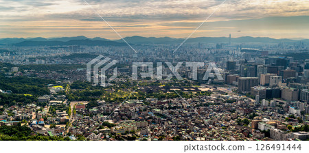 Urban sprawl cityscape of Seoul, capital of South Korea Urban sprawl cityscape of Seoul, capital of South Korea 126491444