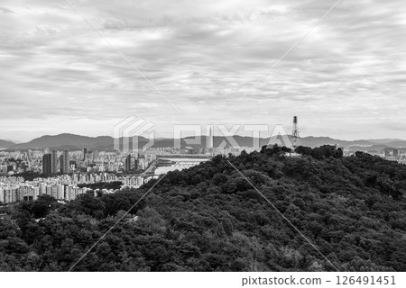 Downtown Seoul South Korea cityscape aerial view 126491451