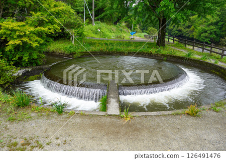 Water for water flow / small bamboo circle diversion 126491476