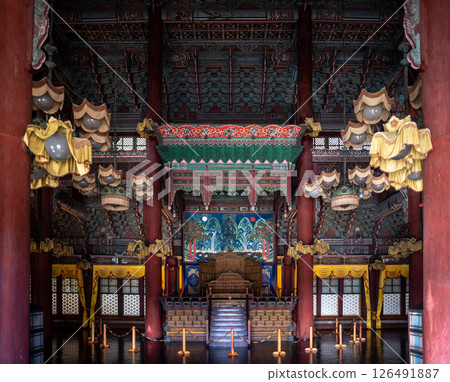 Throne room of Changdeokgung royal palace of the Joseon dynasty in Seoul, South Korea 126491887