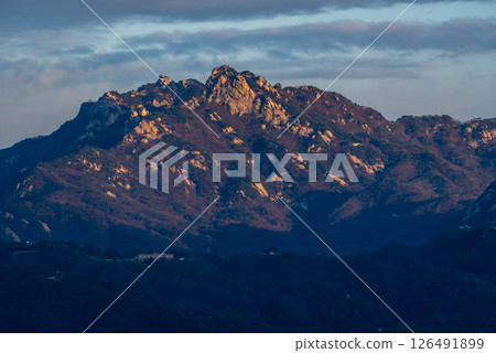 Bugaksan mountain, popular hiking destination above Seou, South Korea Bugaksan mountain, popular hiking destination above Seou, South Korea 126491899