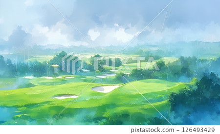 Rainy golf course_2 126493429