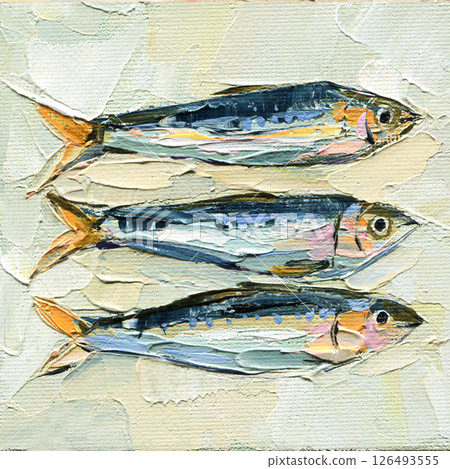 silver sardines oil painting seafood art with shiny texture fresh fish coastal water marine food natural beauty canvas silver sardines oil painting seafood art with shiny texture fresh fish coastal water marine food natural beauty canvas 126493555