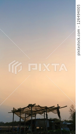 Cemara Beach Twilight with Coastal Shelter Cemara Beach Twilight with Coastal Shelter 126494005