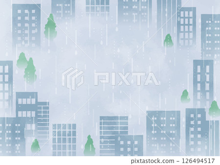 Rainy business district 126494517