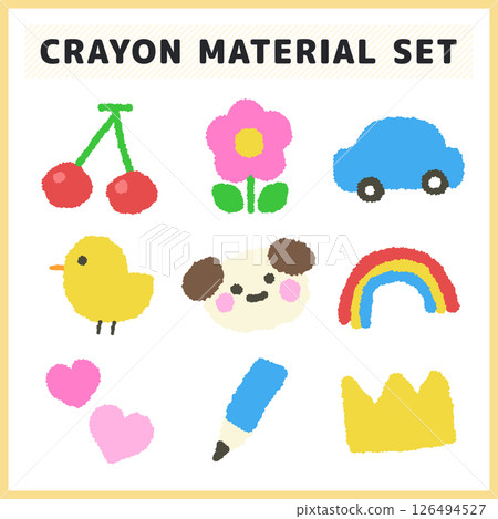 一組看起來像是用蠟筆寫的手繪插圖 126494527