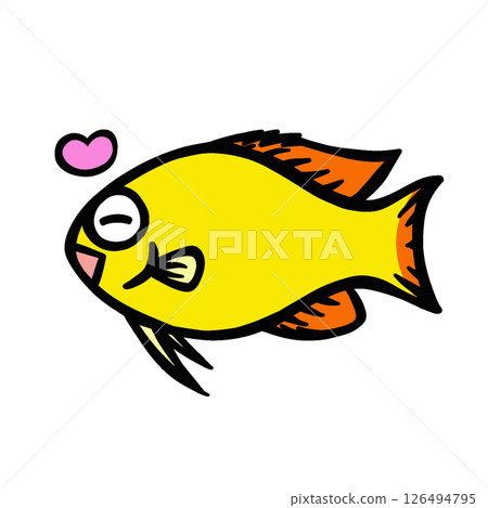 Simple illustration of a happy gourami Simple illustration of a happy gourami 126494795