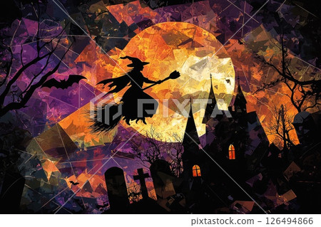 Scene is eerie and spooky, evoking a sense of Halloween 126494866
