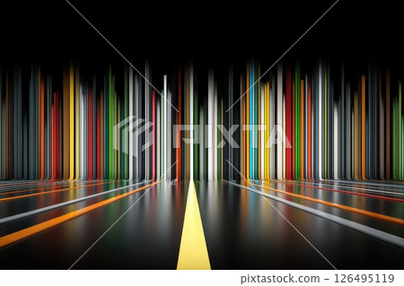 Minimalist Tech Wallpaper with Gradient Lines Radiating in a Colorful Abstract Design Minimalist Tech Wallpaper with Gradient Lines Radiating in a Colorful Abstract Design 126495119