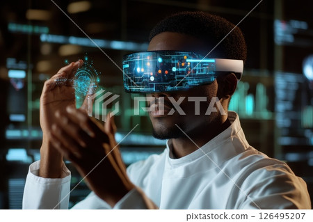 Scientist in Space Laboratory Using AI Technology for Advanced Research and Exploration Scientist in Space Laboratory Using AI Technology for Advanced Research and Exploration 126495207