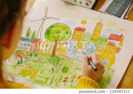 Sustainable City Concept Sketch 126495321