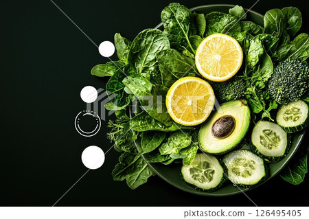 Fresh Vegetables on a Dark Plate Fresh Vegetables on a Dark Plate 126495405