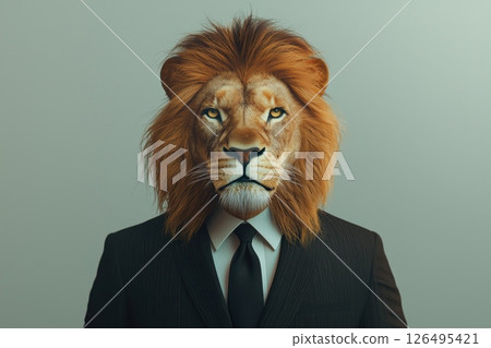 Confident Lion in Business Suit Portrait 126495421