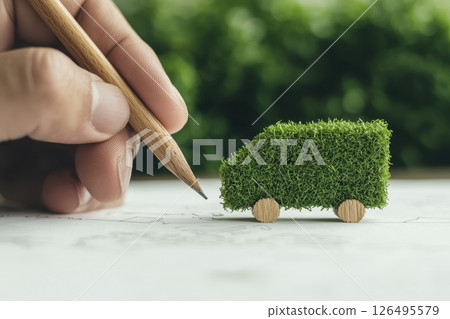 Hand Drawing of Green Logistics Concept 126495579