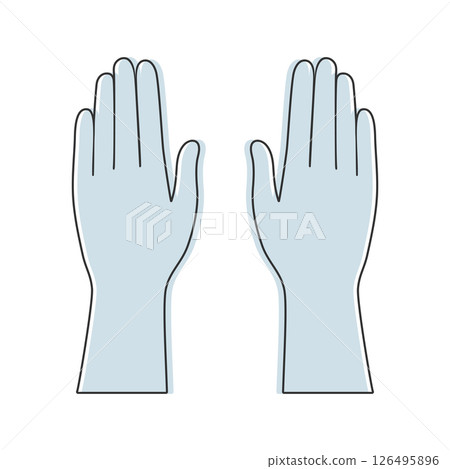 Outstretched human hands line icon isolated on white background. Straight arms or gloves outline. Vector illustration 126495896