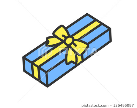 矩形禮物盒插圖（線條畫彩色） 126496097