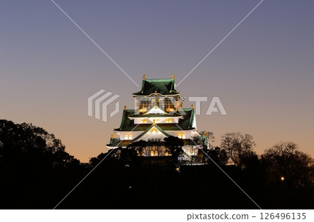 大阪城日落 126496135