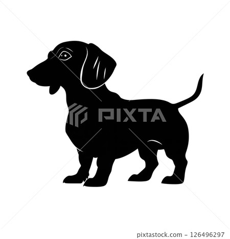 Silhouette of a Dachshund Dog: A Classic Canine Illustration 126496297