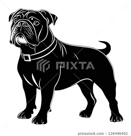 Majestic Bulldog Silhouette: A Powerful Canine Image Majestic Bulldog Silhouette: A Powerful Canine Image 126496402