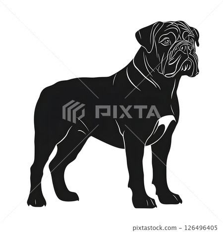 Majestic Bullmastiff Silhouette: A Striking Canine Portrait 126496405