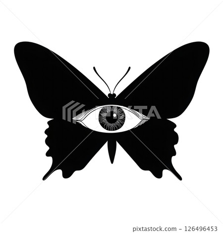 The All-Seeing Butterfly: A Monochrome Masterpiece 126496453