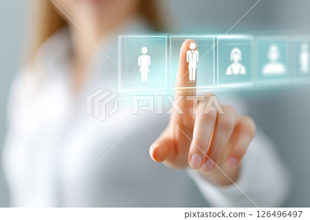 Professional HR Software Interface Displaying Projected Options for User Selection 126496497