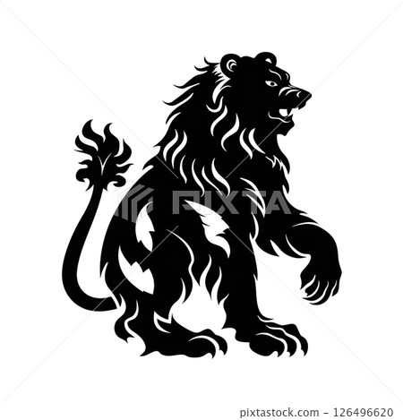 Majestic Black Bear Silhouette: A Regal Emblem of Strength and Power Majestic Black Bear Silhouette: A Regal Emblem of Strength and Power 126496620